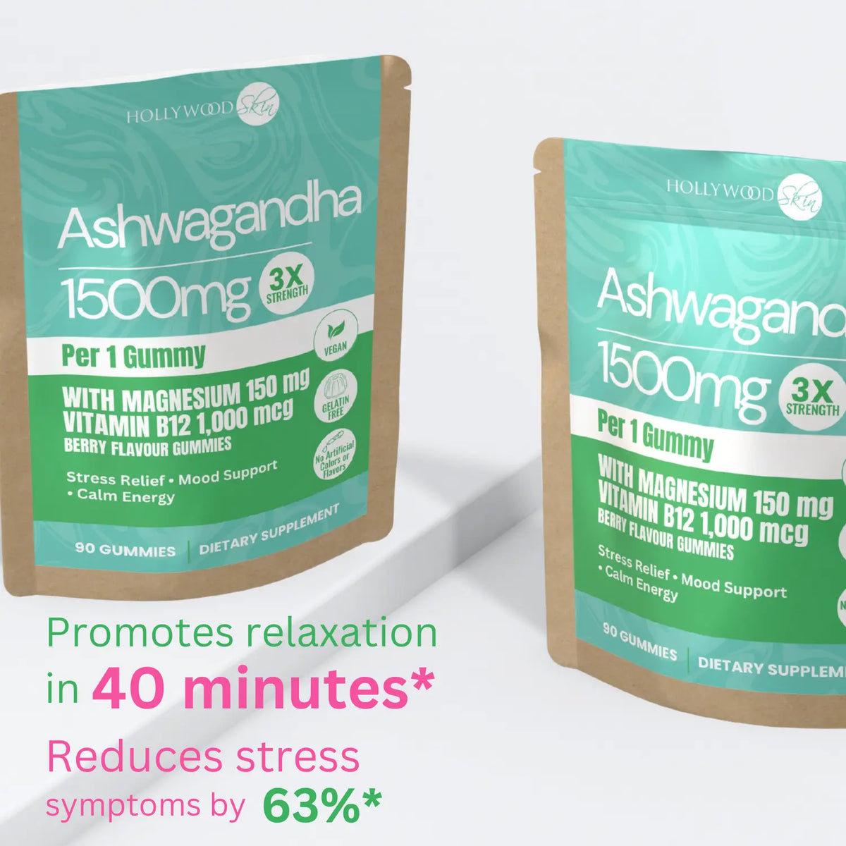 Ashwagandha stress relief gummies close-up