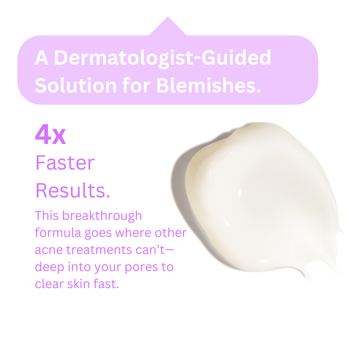 Clear Skin Night Cream texture beside an overview of the blemish-care formula.
