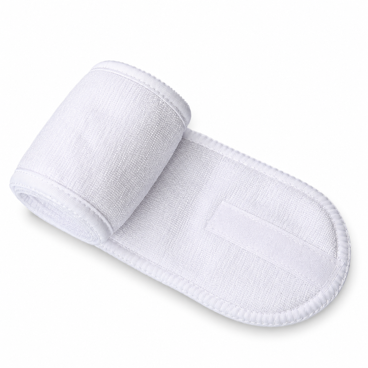 One white adjustable ZoeTekway skincare headband with hook-and-loop fastening, sold individually.