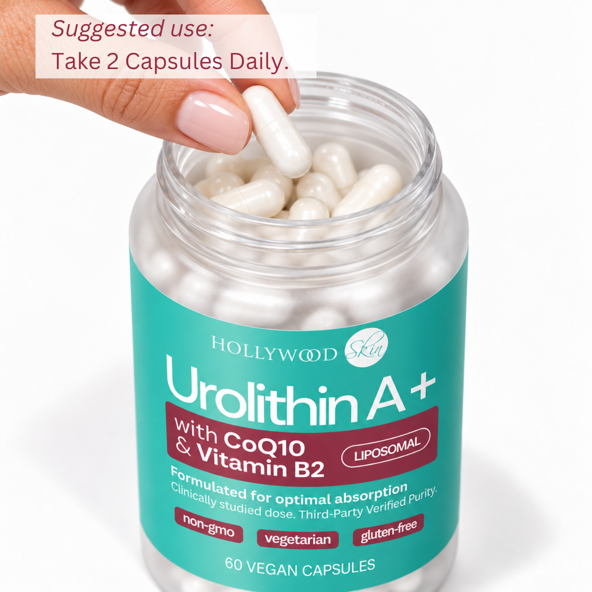 Urolithin A+ suggested use: two capsules daily.