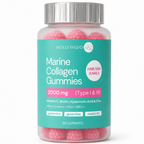 Marine Collagen Gummies vs typical gummy comparison – 2000mg collagen, Type I & III, 10,000mcg Biotin, gelatine-free, made in EU