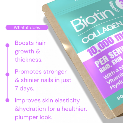 Gommes pour la croissance des cheveux et la force des ongles〡10 000 mcg de biotine, 1 500 mg de collagène et 300 mg de kératine