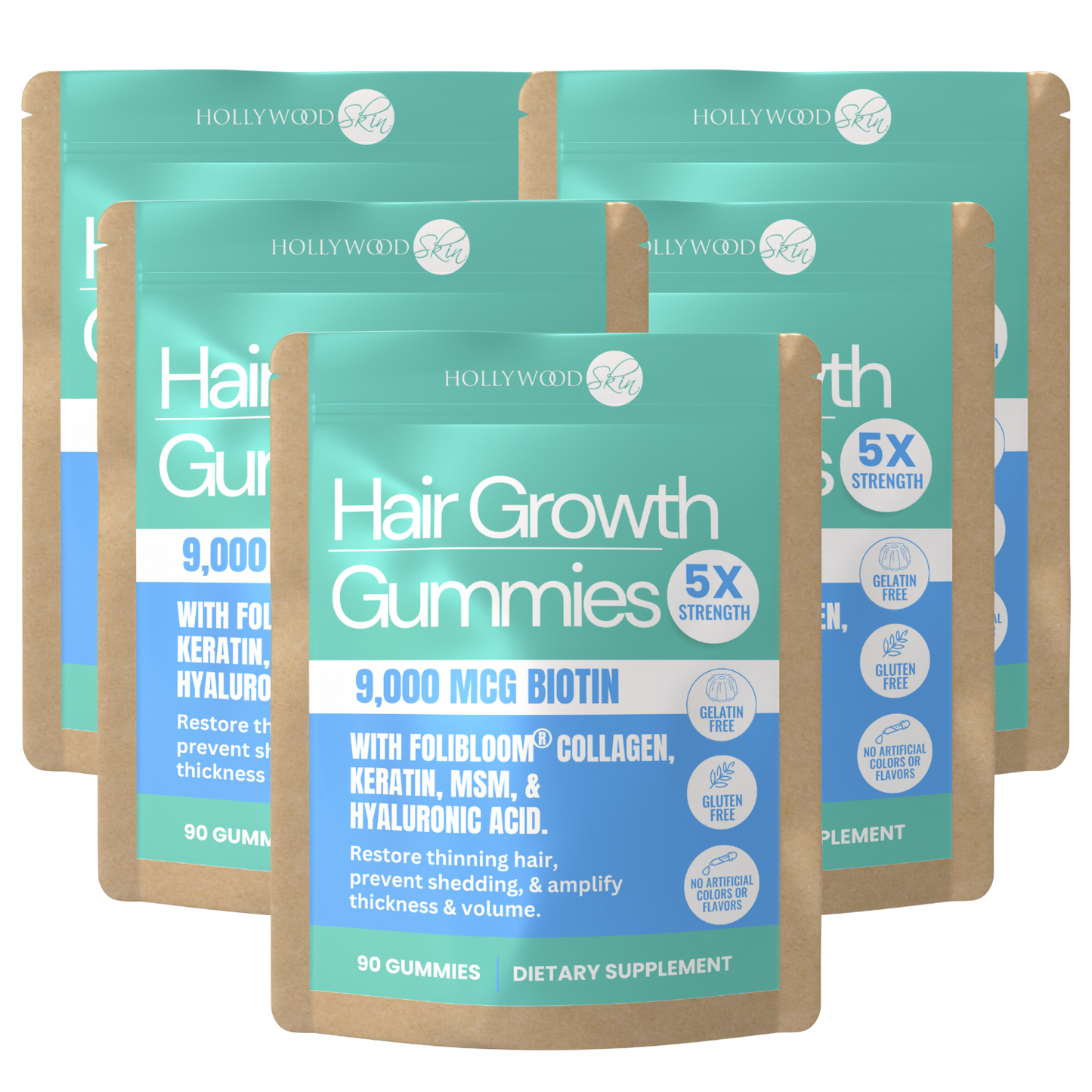 Hair Growth Gummies 〡9,000mcg Biotin, 250mg Keratin + 500mg MSM