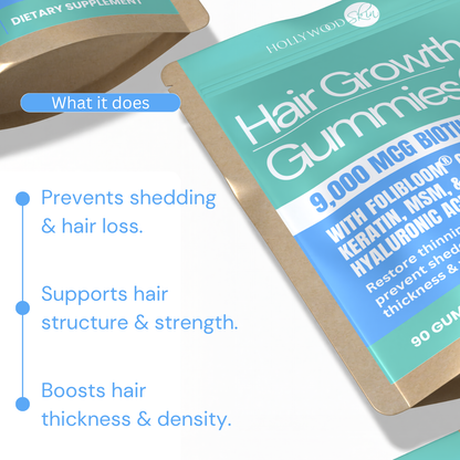 Hair Growth Gummies 〡9,000mcg Biotin, 250mg Keratin + 500mg MSM