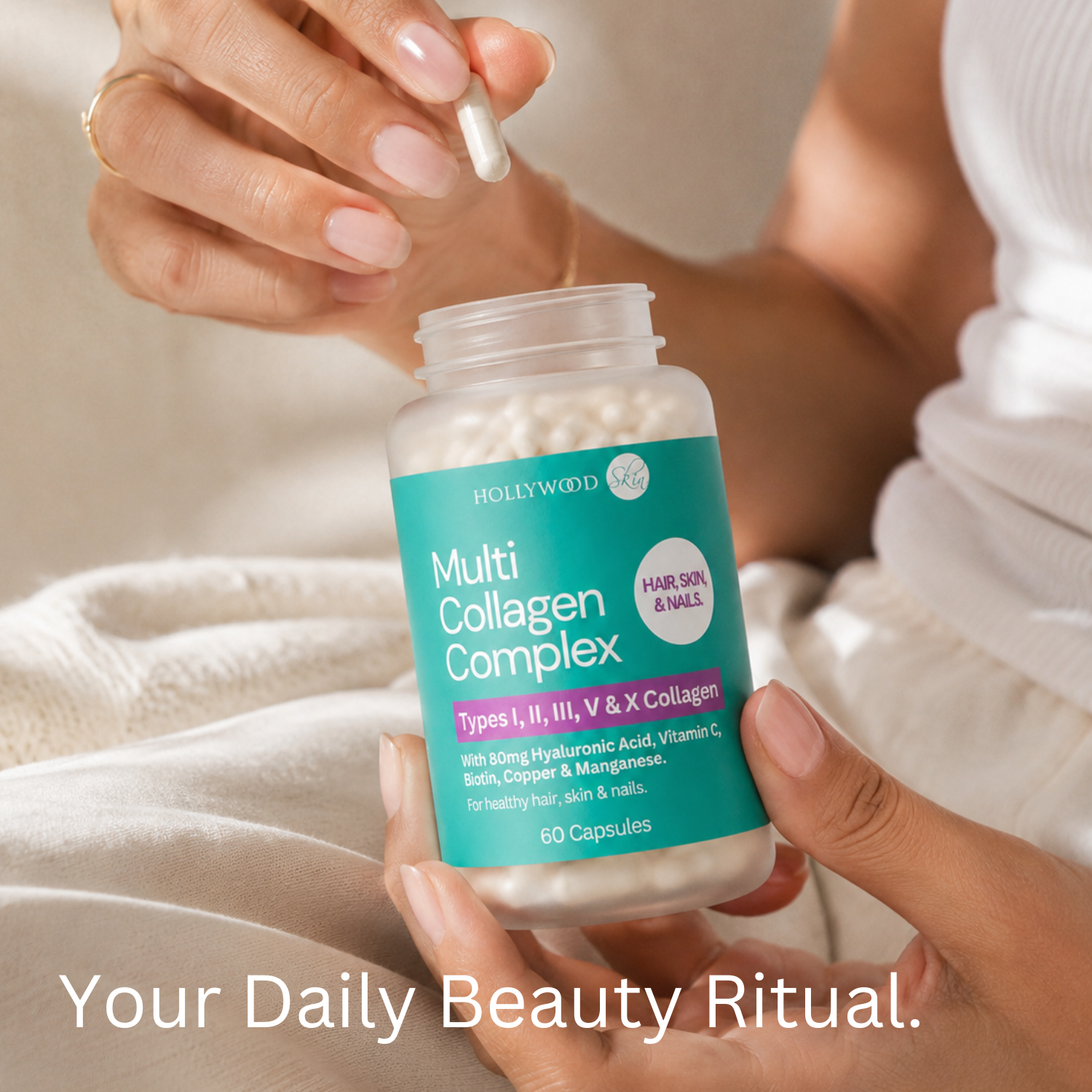 Take 1 capsule daily with water & a meal – Multi Collagen Complex