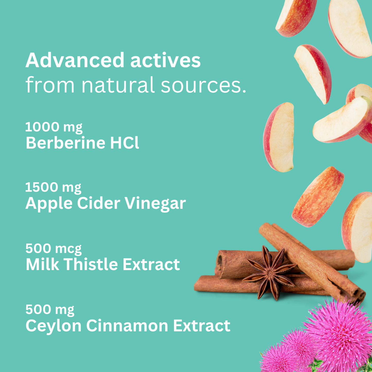 1500mg Keto Berberine Complex Gummies | 1,000mg Ceylon Cinnamon, Milk Thistle 500mcg.