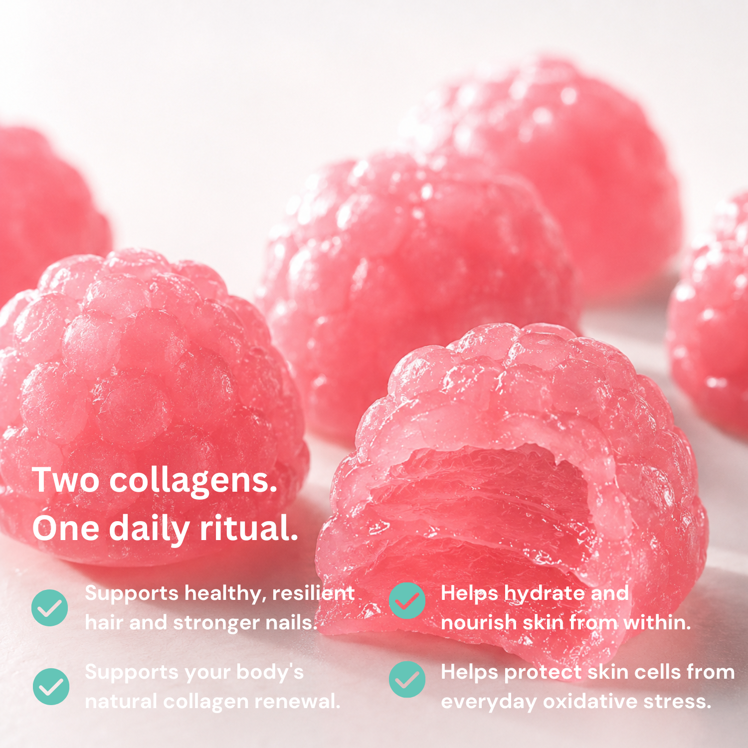 Woman holding Marine Collagen Gummies by Hollywoodskin