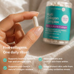 Woman holding Multi Collagen Complex by Hollywoodskin