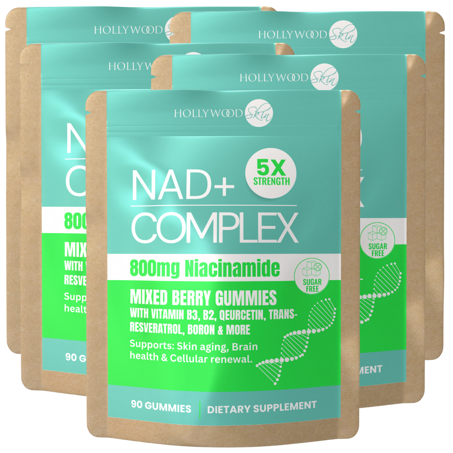 NAD+ Gummies - 800mg Niacinamide | Flush-Free B3, B12, Quercetin, L-Tryptophan & Resveratrol.