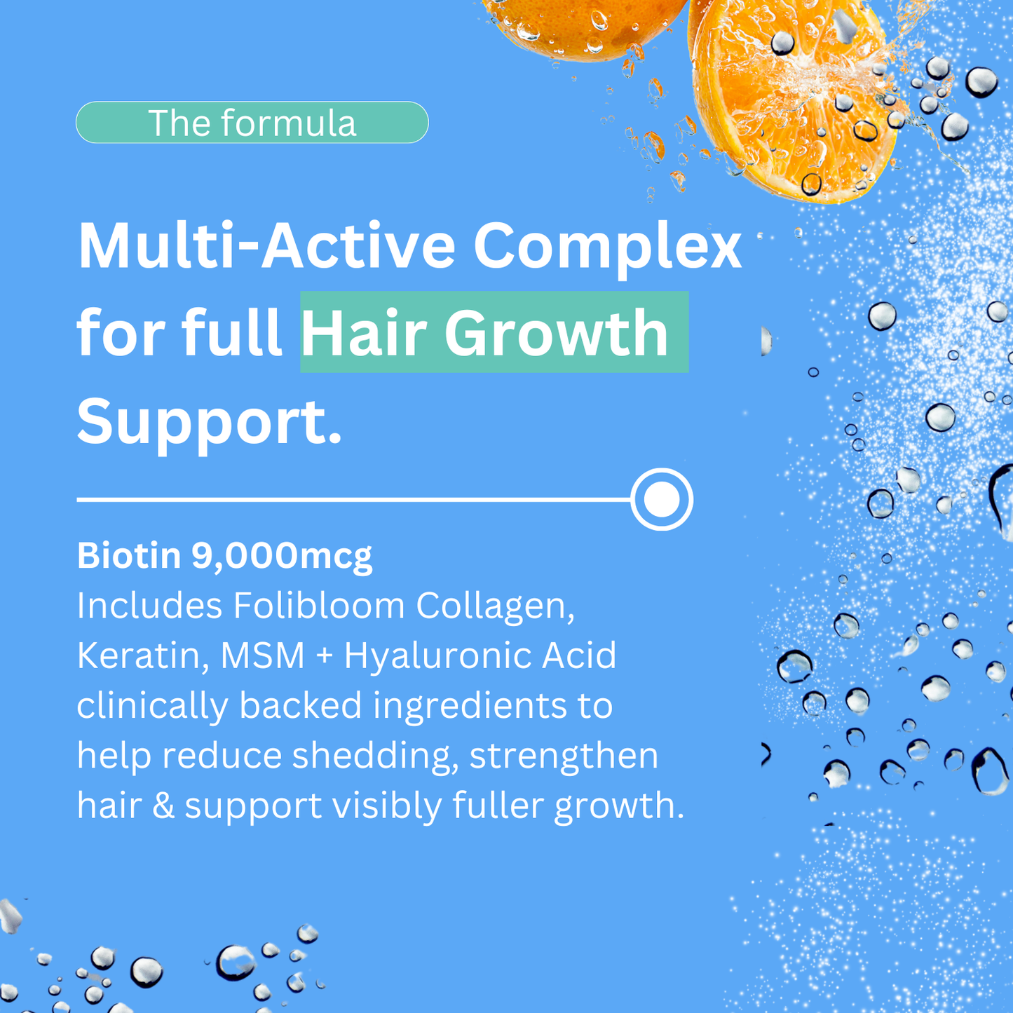 Hair Growth Gummies 〡9,000mcg Biotin, 250mg Keratin + 500mg MSM