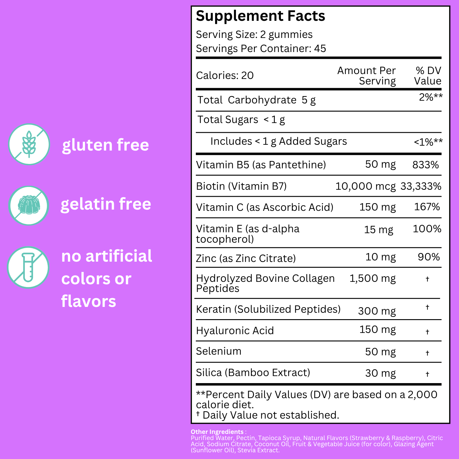 Biotin Collagen + Keratin Gummies – 3X Cleaner