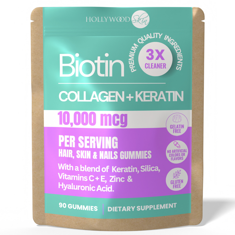 Hair Growth & Nail Strength Gummies〡10,000 mcg Biotin, 1500 mg Collagen & 300mg Keratin