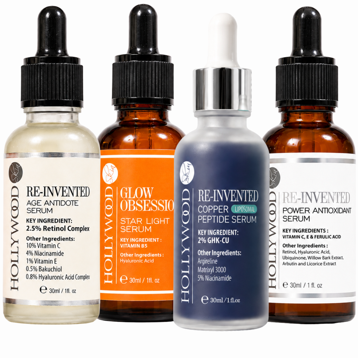 The Skin Architects Kit with Age Antidote, Star Light, Copper Peptide and Power Antioxidant Serums