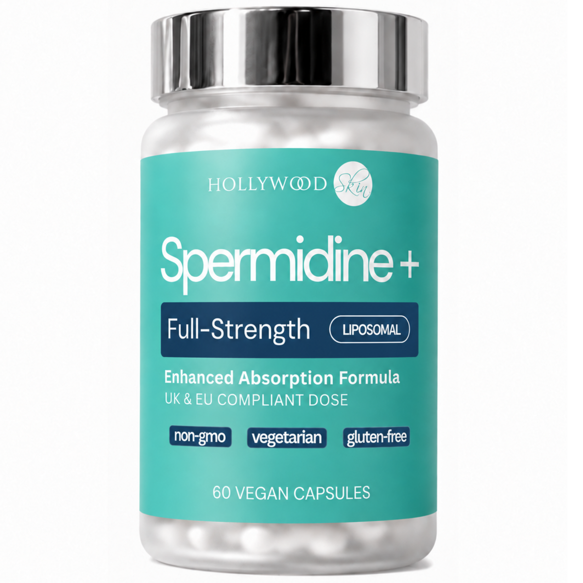 Hollywoodskin Spermidine+ liposomal capsules, 60 vegan capsules.