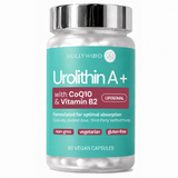 Hollywoodskin Urolithin A+ with CoQ10 and vitamin B2, 60 vegan capsules.